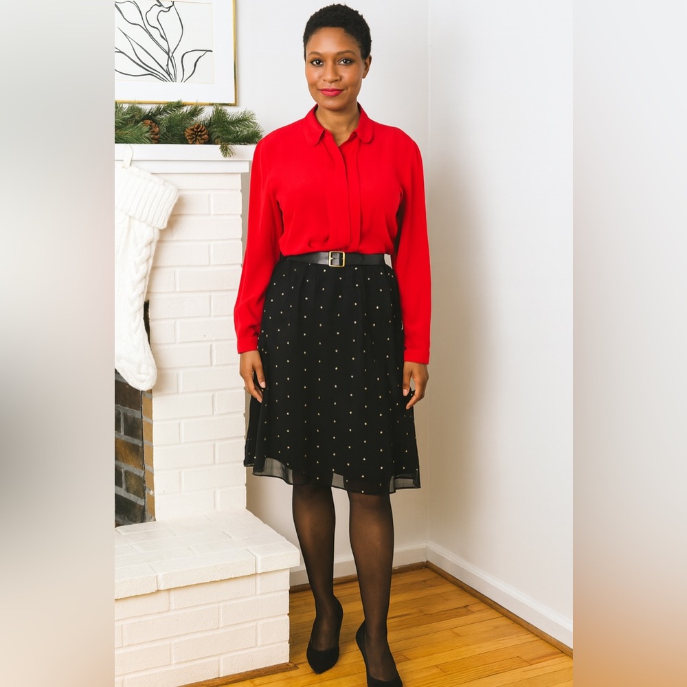 Vintage Silk Red Blouse